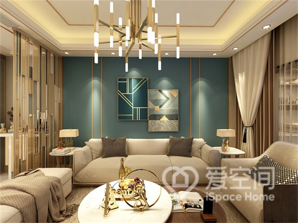 中海阳光玫瑰园109㎡三居室现代轻奢风装修案例 中海阳光玫瑰园109㎡三居室现代轻奢风装修案例