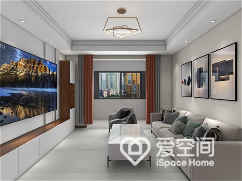 云河上院126㎡三居室新中式风装修案例