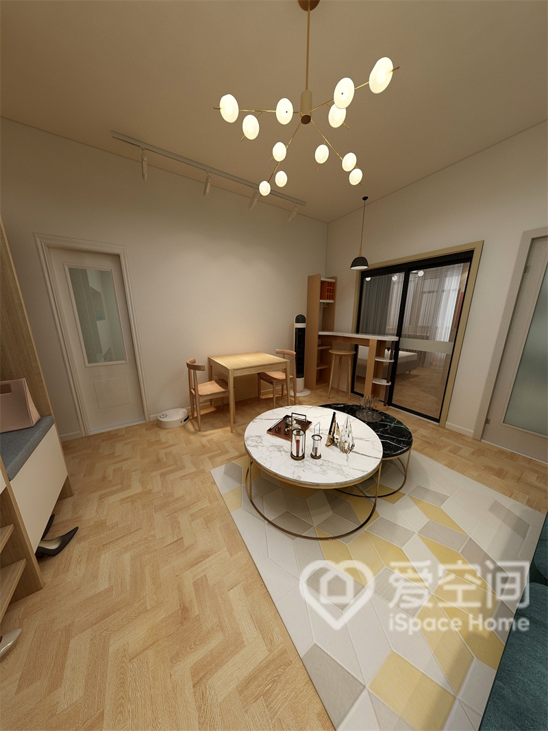 中治祥腾城市家园68平米一居室现代简约风装修案例