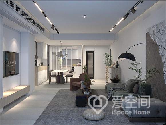 怡芳苑雍怡雅轩133㎡三居室现代简约风装修案例
